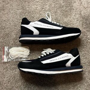 Armani Exchange Camou Op White Black Sneakers - SIZE 9 (UK 8/EUR 42)